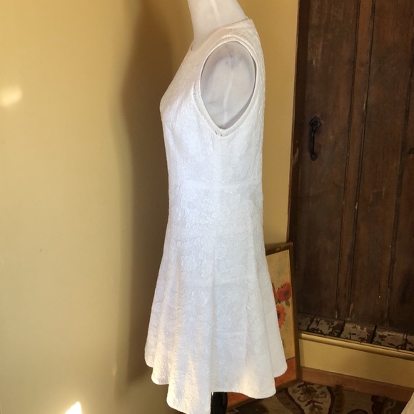 REBECCA TAYLOR Size 6 White Tankdress Textured Brocade Floral cocktail $475 NEW - Picture 14 of 17